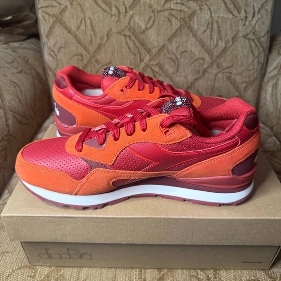 Diadora N92 Cherry Red Men's 9 Women’s 10.5 Running Classic Sneaker New‎